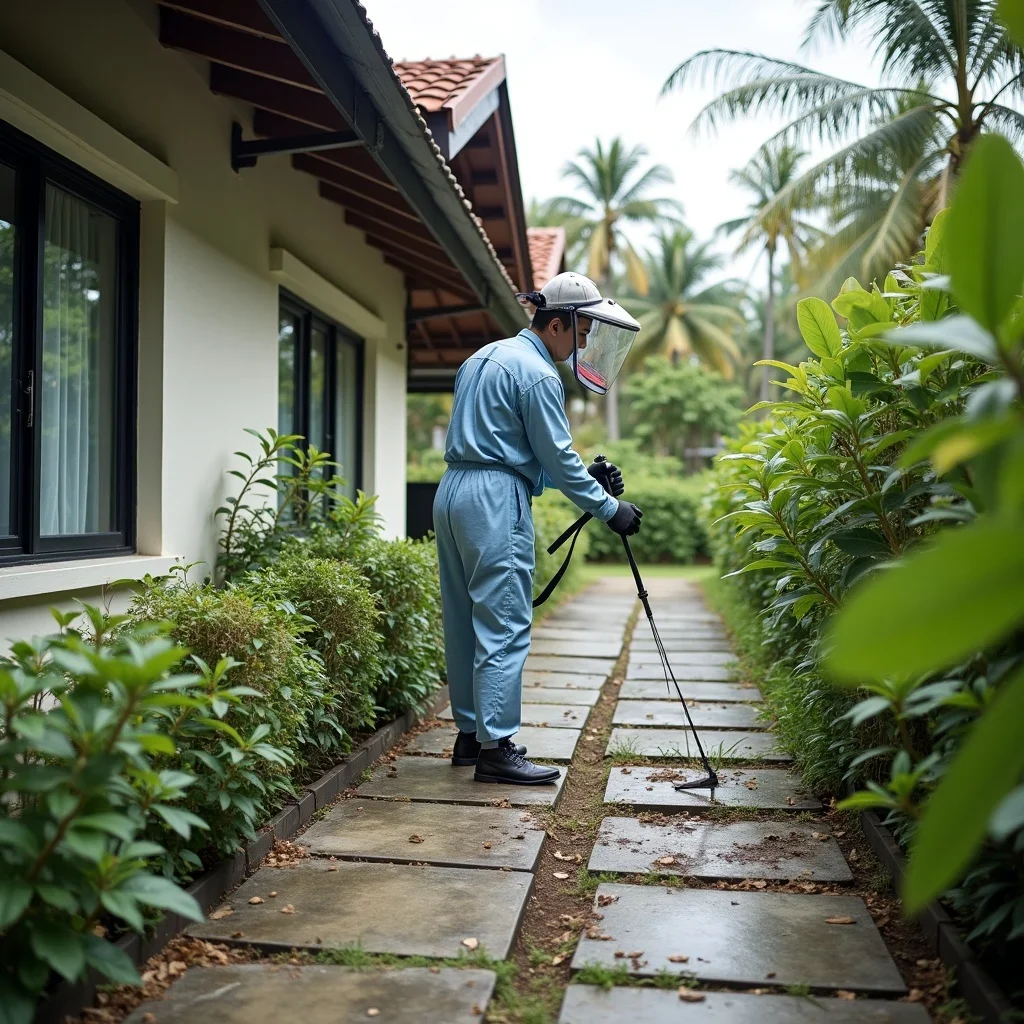 Technician documenting pest activity and treatment checkpoints