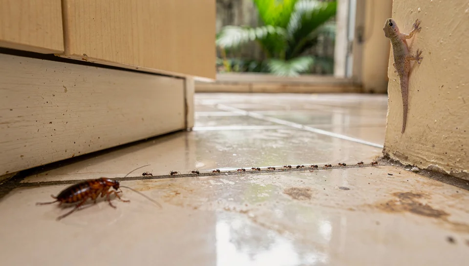 Teknisi Uni Smart melakukan rawatan kawalan serangga di rumah pelanggan