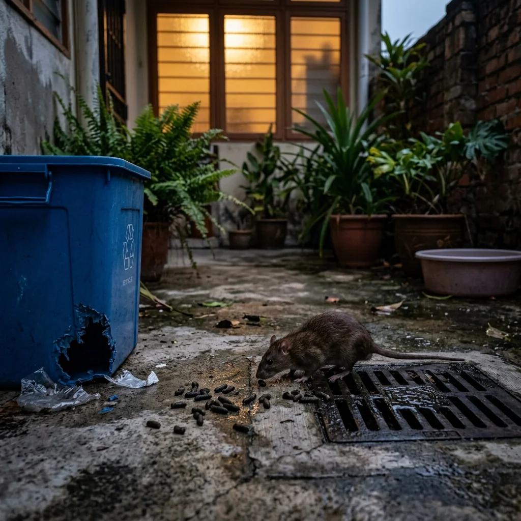 Rat-control service setup with monitoring stations