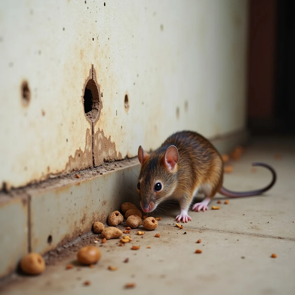 Technician preparing rodent control cost estimate for property owner
