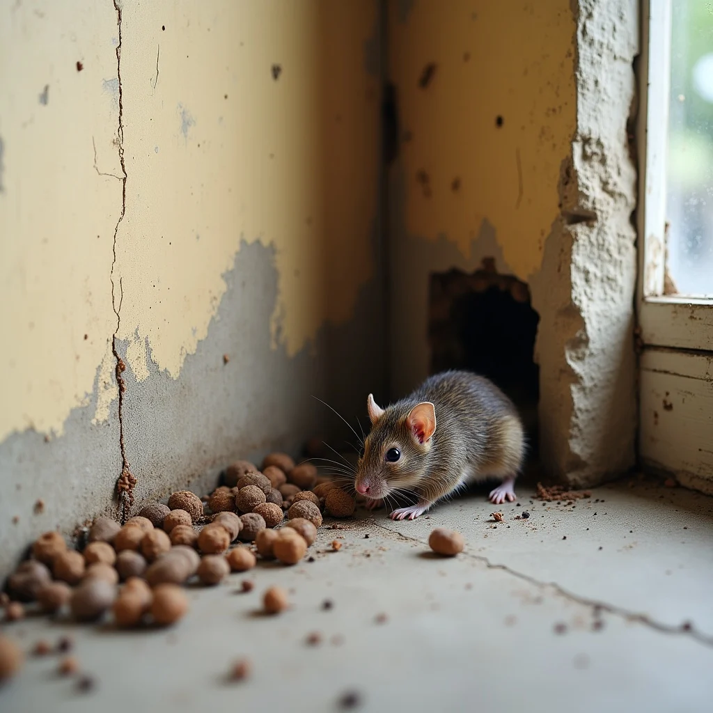 Smart bait station installed along rodent pathway