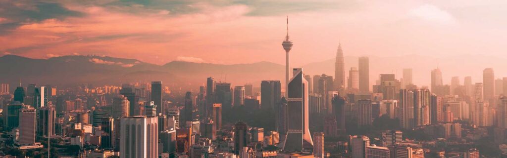 The city skyline of Kuala Lumpur at dusk