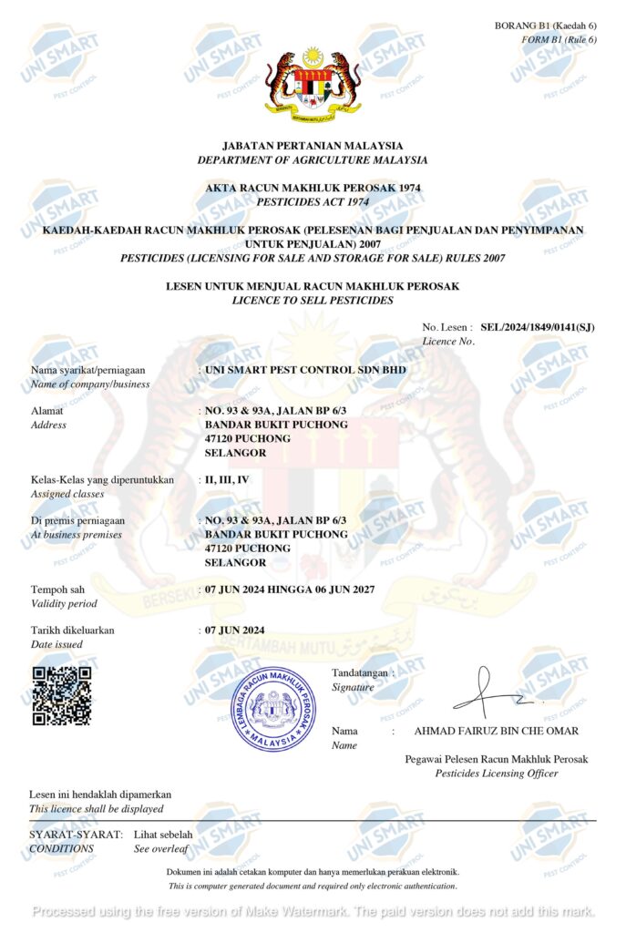 Pest Control License